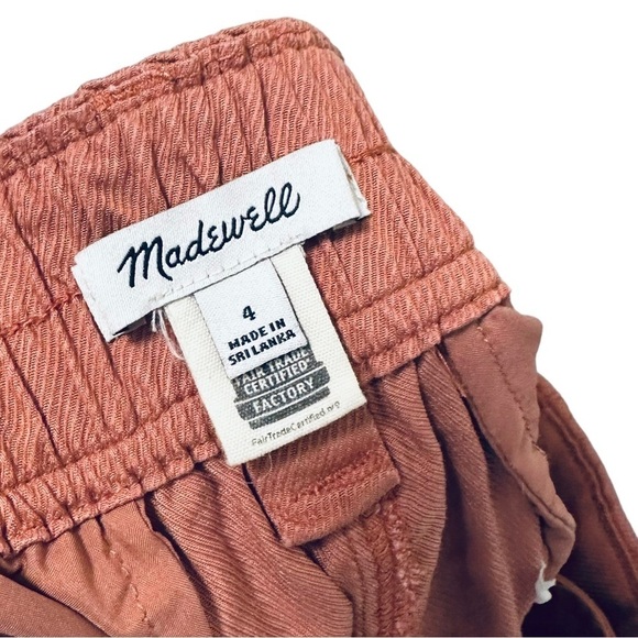MADEWELL The Neale Straight-Leg Pant in Drapeweave STYLE NI613 EUC size 4 orange - Picture 7 of 10